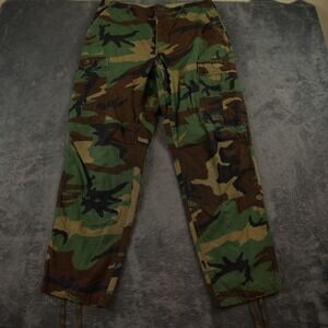 Propper Military Pants Mens M Button Fly Woodland Camo Hot Weather Cargo Ripstop